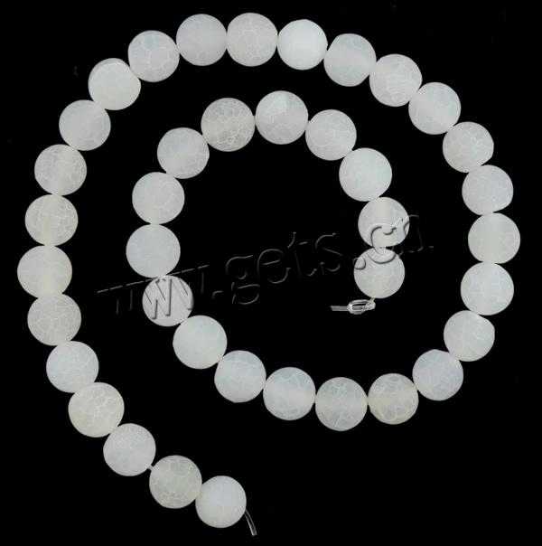 Natürliche Effloresce Achat Perlen, Auswitterung Achat, rund, Weitere Größen für Wahl, weiß, Bohrung:ca. 1-1.5mm, Länge:ca. 14 ZollInch, verkauft von Strang