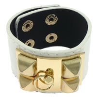 Cowhide Bracelets, with Zinc Alloy, gold color plated nickel, lead & cadmium free, 4cm Approx 21 cm 