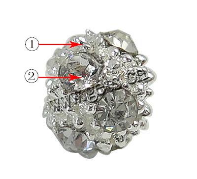 Perles strass en alliage de zinc, avec alliage de zinc, Rond, Placage, plus de couleurs à choisir, 5.5x6.5mm, Trou:Environ 2mm, Vendu par PC