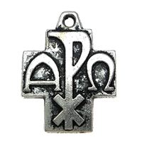 Zinc Alloy Cross Pendants, plated, with letter pattern Approx 1.5mm, Approx 