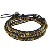 Gemstone Wrap Bracelet, brass clasp Approx 20-23 Inch 