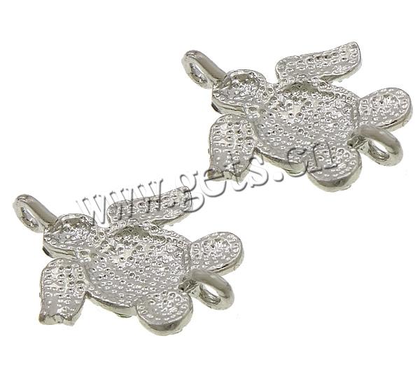 Animal Zinc Alloy Connector, Turtle, plated, Customized & with rhinestone & 1/1 loop, more colors for choice, cadmium free, 21x27x4mm, Hole:Approx 2.5mm, Sold By PC