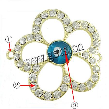 Flower Zinc Alloy Connector, plated, Customized & 5 petal & 1/1 loop, more colors for choice, 40x39x6mm, Hole:Approx 2.5mm, Sold By PC