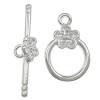 Brass Toggle Clasp, Flower, plated, single-strand Approx 2mm 