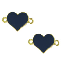 Enamel Zinc Alloy Connector, Heart, plated, Customized & 1/1 loop cadmium free Approx 2mm 