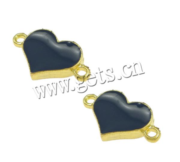 Enamel Zinc Alloy Connector, Heart, plated, Customized & 1/1 loop, more colors for choice, cadmium free, 21x13x3mm, Hole:Approx 2mm, Sold By PC