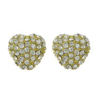 Rhinestone Zinc Alloy Beads, Heart, plated cadmium free Approx 2mm 