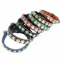 Cowhide Bracelets, with Zinc Alloy, antique bronze color plated, mixed colors, nickel, lead & cadmium free, 13mm Approx 10.5 Inch 