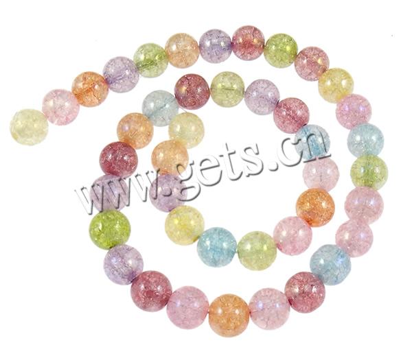 Knistern Quarz Perlen, rund, bunte Farbe plattiert, Bohrung:ca. 1-3mm, Länge:ca. 15 ZollInch, verkauft von Strang