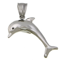 Stainless Steel Animal Pendants, Dolphin, original color Approx 
