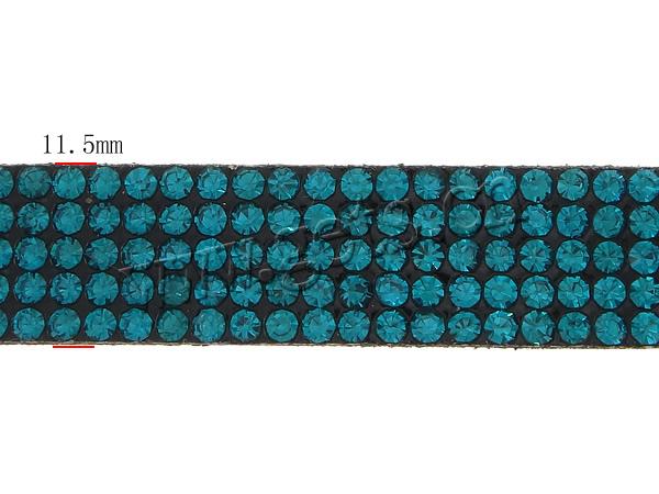 Slake Armband, Baumwollsamt, Zinklegierung Magnetverschluss, plattiert, mit Strass, keine, 11.5mm, 21x13mm, Länge:ca. 7.5 ZollInch, verkauft von Strang