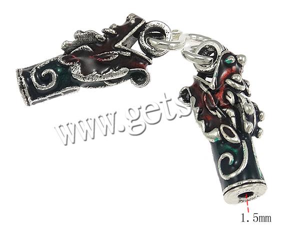 Thailand Sterling Silver M Clasp, plated, with end cap & enamel, more colors for choice, 52x6x11mm, Hole:Approx 1.5mm, Sold By PC