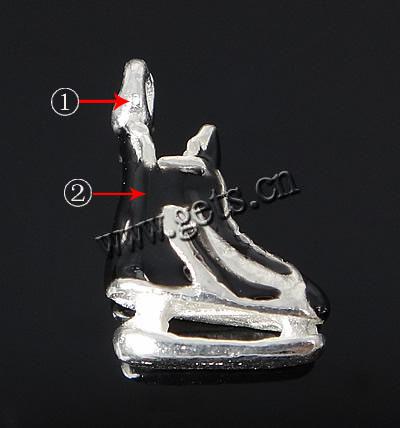 Zinc Alloy Shoes Pendants, plated, enamel, more colors for choice, 12x17.6x5mm, Hole:Approx 1.2mm, Sold By PC