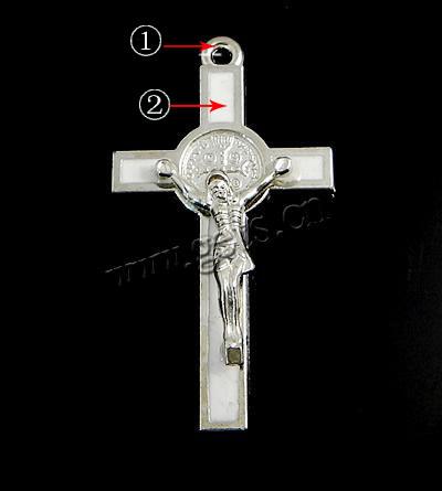 Zinc Alloy Cross Pendants, plated, enamel, more colors for choice, 53x29x6mm, Hole:Approx 2mm, Sold By PC
