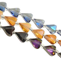 Perles de cristal coeur, avec perles de rocaille en verre, Placage coloré, facettes, plus de couleurs à choisir Environ 1.5mm Environ 7.8 pouce, Environ Vendu par brin