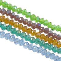 Perles de cristal rondelle, Placage coloré, facettes, plus de couleurs à choisir Environ 1mm Environ 17 pouce, Environ Vendu par brin