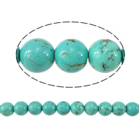 Dyed Natural Turquoise Beads, Dyed Turquoise, Round blue Approx 0.5-2mm Approx 16 Inch 