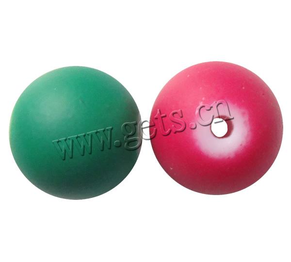 Rubberized Glass Beads, Round, different size for choice & Customized, more colors for choice, Hole:Approx 1-2mm, Length:Approx 32 Inch, Sold By Strand