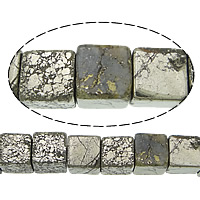Pyrite dorée perles, cube, naturel, normes différentes pour le choix Environ 1-2mm Environ 15 pouce, Vendu par brin