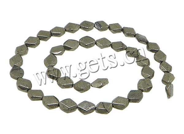 Golden Pyrite Beads, Rhombus, natural, different size for choice & faceted, Hole:Approx 1.5mm, Length:Approx 16 Inch, Sold By Strand