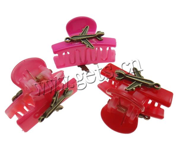 Acrylic Hair Claw Clip, with Zinc Alloy, plated, more colors for choice, nickel, lead & cadmium free, 36x19x22mm, 12PCs/Bag, Sold By Bag