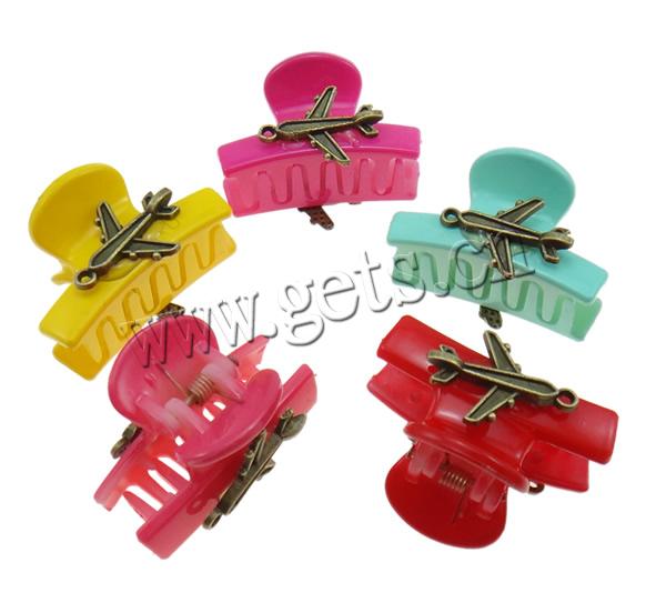 Acrylic Hair Claw Clip, with Zinc Alloy, plated, more colors for choice, nickel, lead & cadmium free, 36x19x22mm, 12PCs/Bag, Sold By Bag