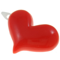 Acrylic Hair Clip, Heart, red 