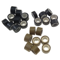 Silikon Aluminum Ring für Haarverlängerung, Aluminium, mit Silikon, Rondell, keine, 5x3mm, Bohrung:ca. 3mm, 1000PCs/Box, verkauft von Box