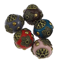 Indonesia Jewelry Beads, with Zinc Alloy, Drum, antique bronze color plated nickel, lead & cadmium free Approx 2mm 