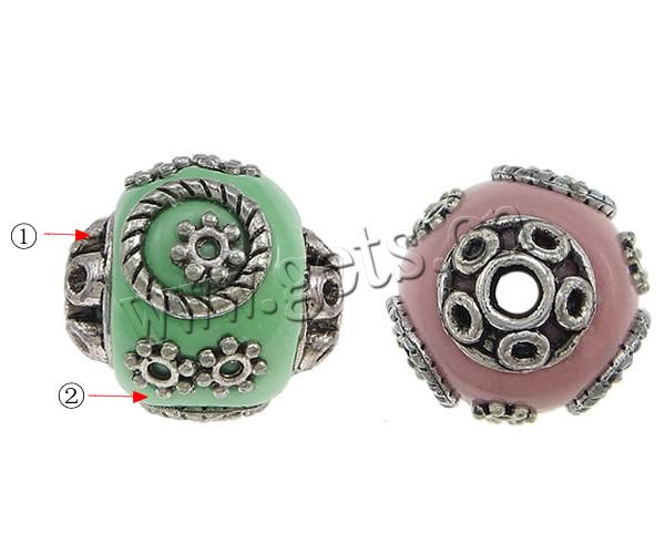 Indonesia Jewelry Beads, with Zinc Alloy, Drum, plated, more colors for choice, nickel, lead & cadmium free, 17x16mm, Hole:Approx 2.8mm, Sold By PC