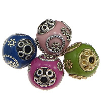Indonesia Jewelry Beads, with Zinc Alloy, Drum, plated nickel, lead & cadmium free Approx 2.8mm 