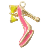 Zinc Alloy Shoes Pendants, plated, Customized & enamel nickel, lead & cadmium free Approx 1mm 