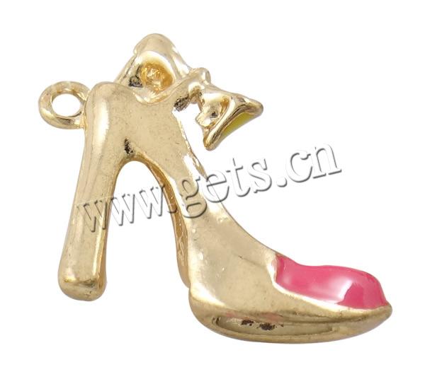 Zinc Alloy Shoes Pendants, plated, Customized & enamel, more colors for choice, nickel, lead & cadmium free, 22x16x4mm, Hole:Approx 1mm, Sold By PC