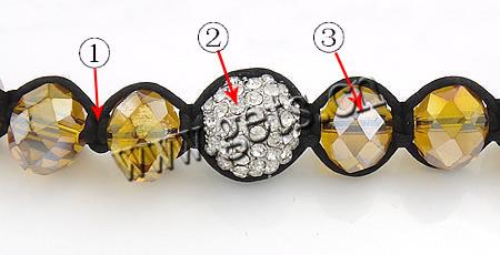 Кристалл Шамбала браслеты, Кристаллы, с Нейлоновый шнурок & гематит & цинковый сплав, Связанный вручную, со стразами, много цветов для вабора, 12mm, 13mm, 8-10mm, длина:Приблизительно 5-11 дюймовый, продается Strand