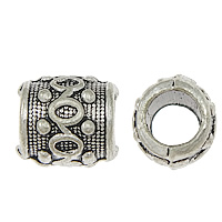 Zinc Alloy European Beads, Column, plated, without troll cadmium free Approx 4.5mm, Approx 