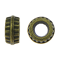 Zinc Alloy Large Hole Beads, Rondelle, plated cadmium free Approx 3.5mm, Approx 