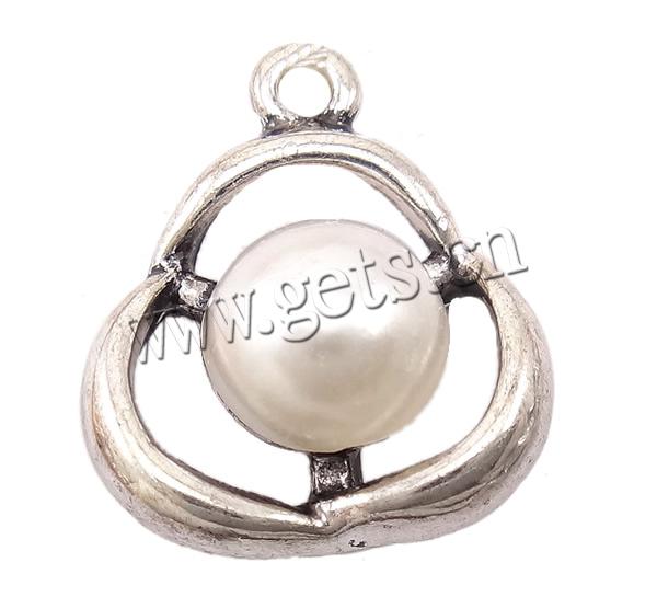 Glass Pearl Zinc Alloy Pendants, Flower, plated, more colors for choice, nickel, lead & cadmium free, 13x15x5mm, Hole:Approx 1mm, Sold By PC