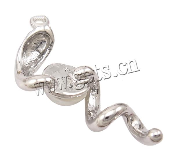 Glass Pearl Zinc Alloy Pendants, Snake, plated, more colors for choice, nickel, lead & cadmium free, 10x29x4mm, Hole:Approx 1mm, Sold By PC