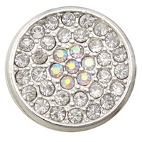 Zinc Alloy Jewelry Snap Button, Flat Round, plated, Customized & with rhinestone nickel, lead & cadmium free 