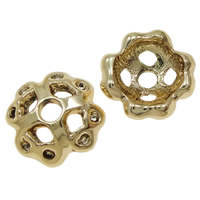 Zinc Alloy Bead Caps, Flower, real gold plated, hollow, nickel, lead & cadmium free Approx 2mm 