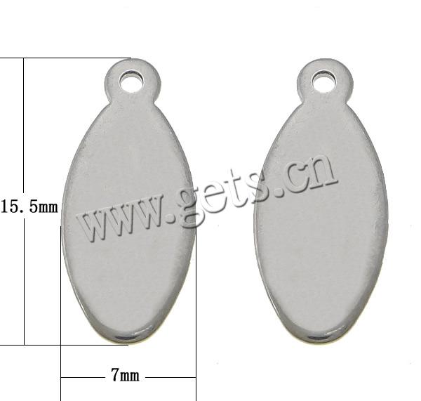 Stainless Steel Extender Chain Drop, 304 Stainless Steel, Flat Oval, original color, 7x15.5x0.8mm, Hole:Approx 1mm, 5000PCs/Bag, Sold By Bag