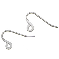 Stainless Steel Hook Earwire, 316 Stainless Steel, with loop, original color 1mm Approx 2mm 