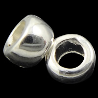 Zink Legierung großes Loch Perlen, Zinklegierung, Trommel, plattiert, glatt, keine, frei von Nickel, Blei & Kadmium, 5x3mm, Bohrung:ca. 3mm, ca. 5000PCs/kg, verkauft von kg