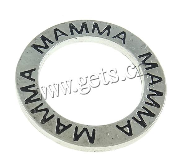 Zinc Alloy Linking Ring, plated, with letter pattern, more colors for choice, nickel, lead & cadmium free, 24x2mm, Hole:Approx 16mm, Sold By PC
