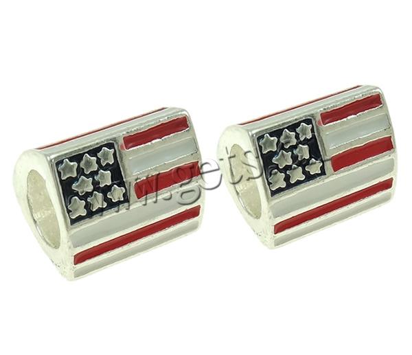 Enamel Zinc Alloy European Beads, Triangle, plated, Customized & without troll, more colors for choice, 11x10x10mm, Hole:Approx 5mm, Sold By PC