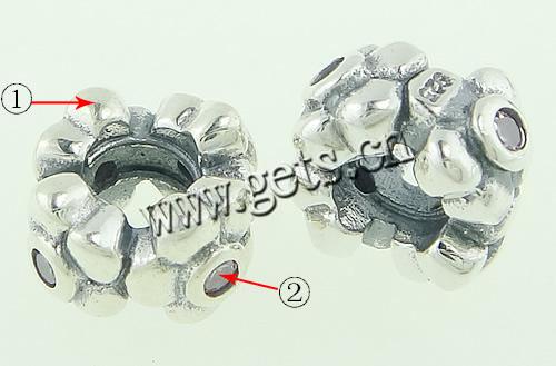 Perles European de stras d'alliage de Zinc , rondelle, Placage, sans filetage & avec strass, plus de couleurs à choisir, 10x6mm, Trou:Environ 4.5mm, Vendu par PC