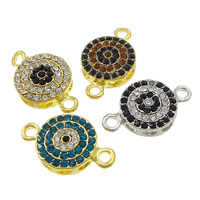Evil Eye Jewelry Connector, Zinc Alloy, plated, with rhinestone & 1/1 loop cadmium free Approx 3mm 