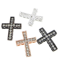Zinc Alloy Connector Bar, Cross, plated, Customized & with rhinestone cadmium free Approx 2mm 