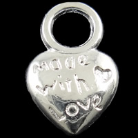 Zinc Alloy Heart Pendants, word love, plated, with letter pattern Approx 4mm, Approx 