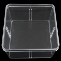 Kunststoff Perlen Behälter, Quadrat, transparent, 95x95x60mm, verkauft von PC